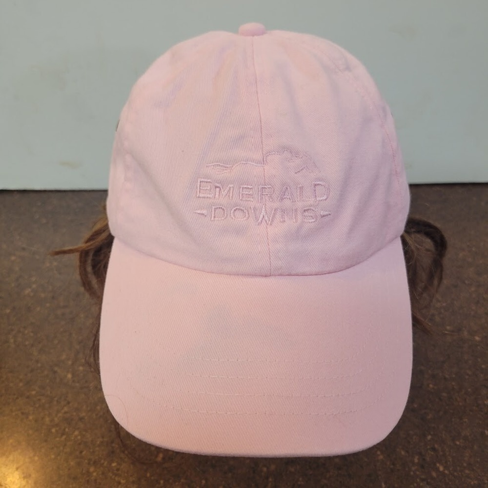 Emerald Downs Pink Hat Cap Strap Back Adult One Size Cotton